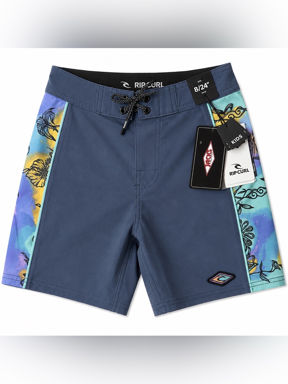 Rip Curl Boys' Navy Floral Side-Panel Board Shorts Swim